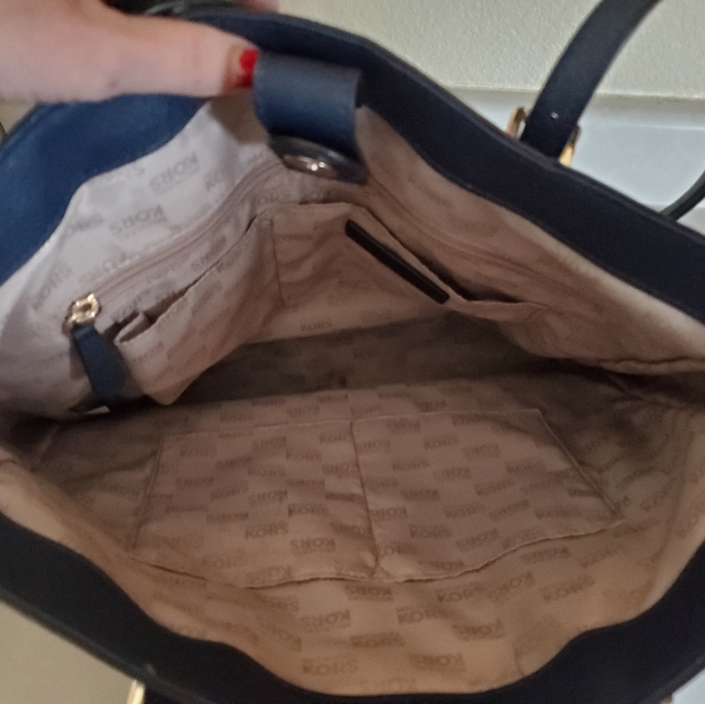 Euc Michael Kors Navy Blue Shoulder Bag Purse xlarge - Picture 10 of 13